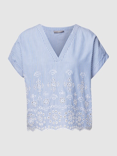 Jake*s Collection Blusenshirt mit Lochstickerei Marineblau 2