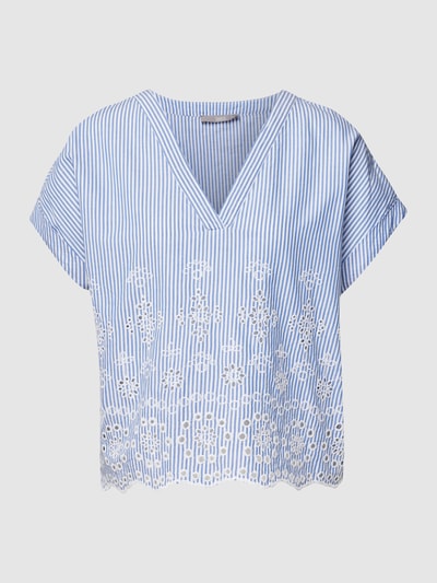 Jake*s Collection Blouseshirt met ajourborduursel Marineblauw - 2