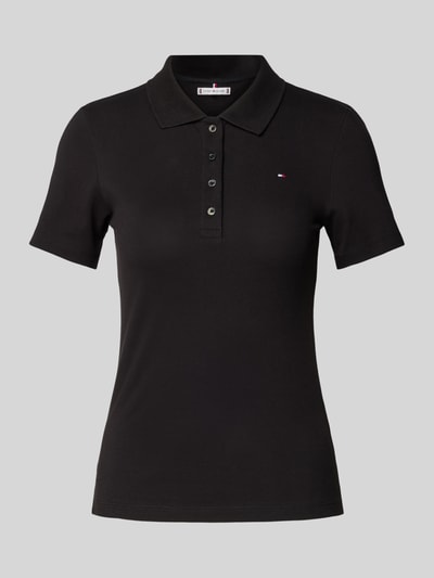 Tommy Hilfiger Slim fit poloshirt met logostitching, model '1985' Zwart - 2