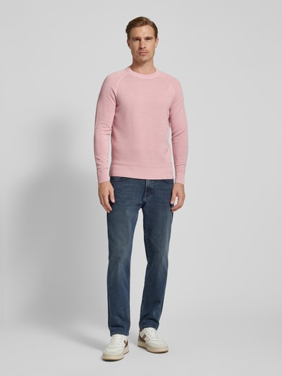 Marc O'Polo Strickpullover mit gerippten Abschlüssen Rosa 1