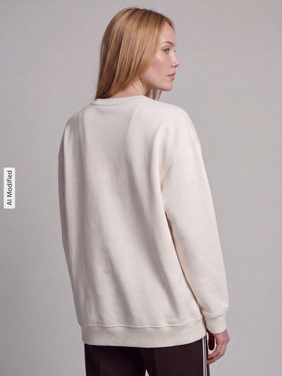 s.Oliver RED LABEL Relaxed Fit Sweatshirt aus Baumwoll-Mix - s.Oliver x Heidi Klum Ecru 5