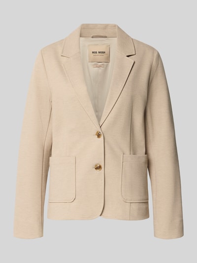 Produktfoto, Regular Fit Blazer mit Viskose-Anteil Modell 'Vega Daisi' von MOS MOSH, beige, Elastischer-Material-Mix, Reverskragen, 2-Knopfleiste, AufgesetzteTaschen