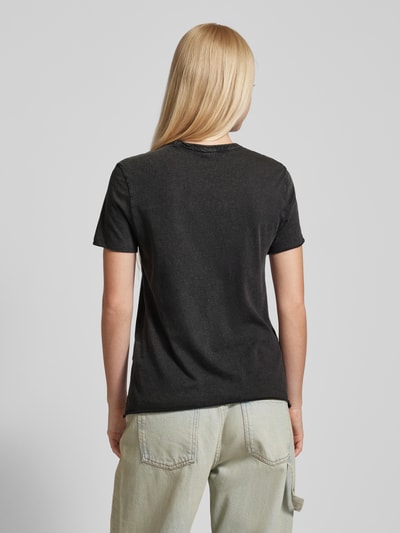 Only Regular fit T-shirt met strass-steentjes, model 'LUCY' Zwart - 5