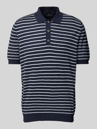 Fynch-Hatton Regular Fit Poloshirt mit gerippten Abschlüssen Marine 2