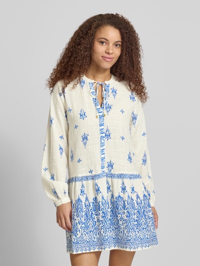 ONLY Tuniek vrijetijdsjurk van mix van katoen, viscose en modal model 'ALMA' Marineblauw - 4