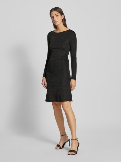 VERO MODA Knielange jurk met effectgaren, model 'KANVA' Zwart - 1