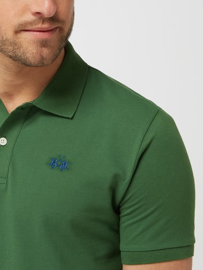 La Martina Slim fit poloshirt van piqué Grasgroen - 3