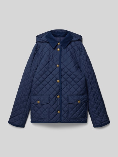 Produktfoto, Steppjacke mit Kapuze und Label Stitching van Polo Ralph Lauren Teens, look: effen, kraagmodel: capuchon, platte kraag, sluiting: eenrijige knoopsluiting, applicatie met labelstitching