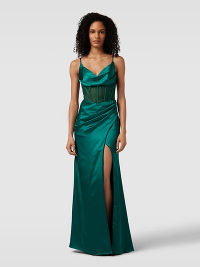 Luxuar Abendkleid im semitransparenten Design smaragd online kaufen