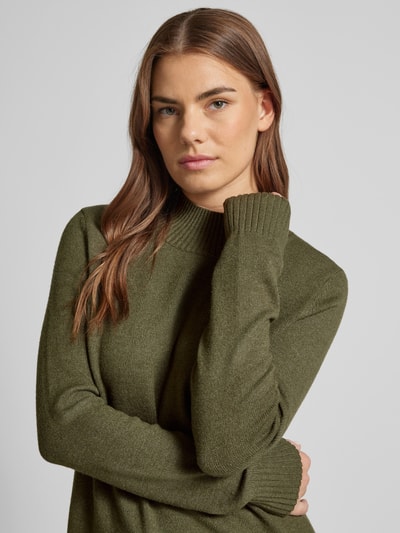 Christian Berg Woman Gebreide pullover met ribboorden, model 'Aliv' Olijfgroen gemêleerd - 3