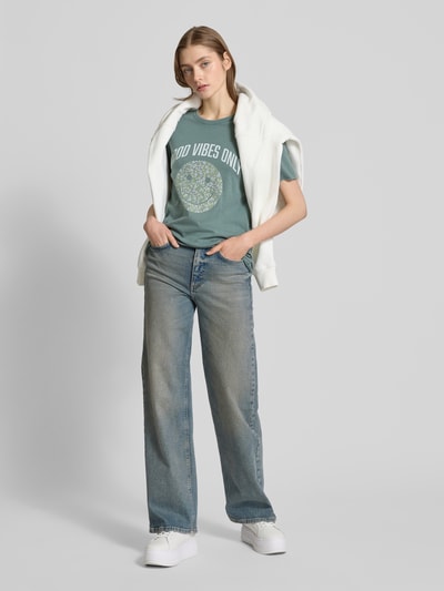 Only Regular Fit T-Shirt aus reiner Baumwolle Modell 'LISA' Schilf 1