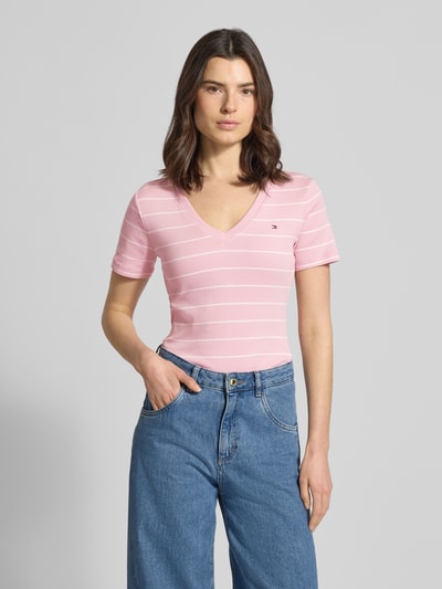 Tommy Hilfiger T-shirt Slim Fit z czystej bawełny Różowy 4