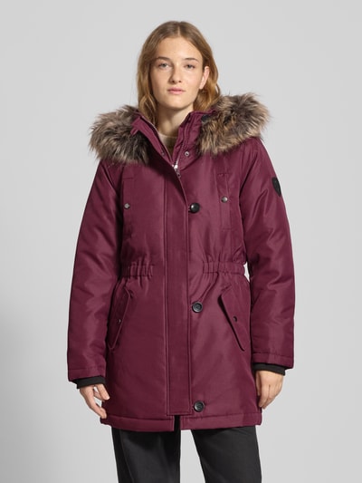 ONLY Shaped Fit Parka mit Label Patch Modell 'IRIS' Bordeaux 4