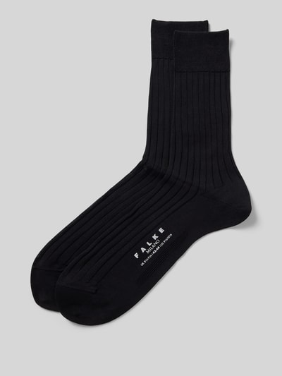 Falke Socken mit Label-Print Modell 'MILANO' Black 1