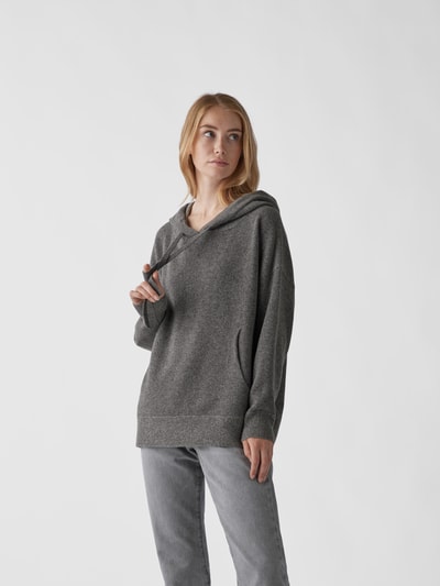 Roberto Collina Hoodie mit Strick-Optik Dunkelgrau Melange 4