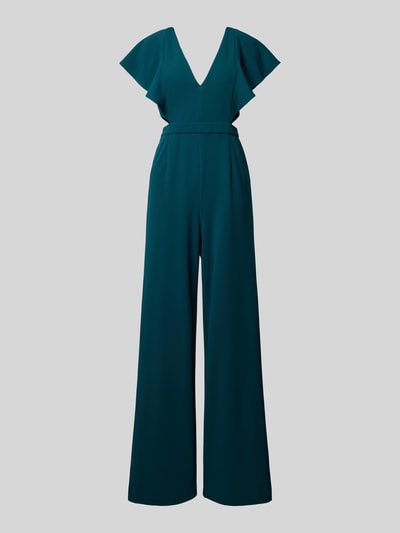 Jake*s Cocktail Jumpsuit mit Taillenband und Cut Outs Dunkelgruen Melange 1