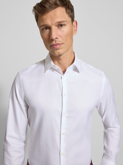 Jake*s Slim fit zakelijk overhemd van katoen met kentkraag Wit - 3