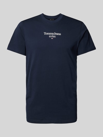 Tommy Jeans T-shirt met labelprint Marineblauw - 2