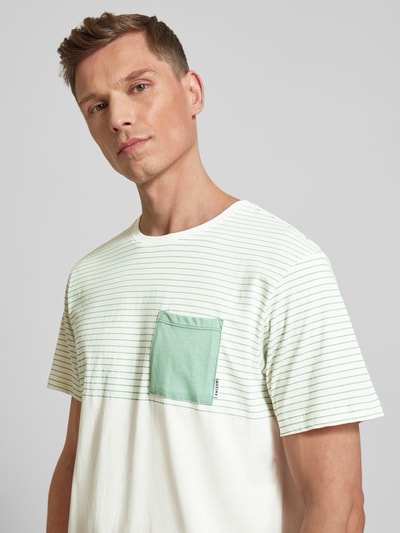 Mazine T-Shirt mit aufgesetzter Brusttasche Modell 'Felton' Offwhite 3