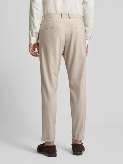 Cinque Tapered fit stoffen broek met ceintuurlussen, model 'CIBODO' Beige - 5