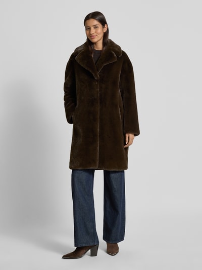 STAND STUDIO Mantel aus Kunstfell Modell 'Camille' Dunkelbraun 4