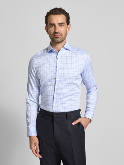 Seidensticker Slim fit zakelijk overhemd met kentkraag Bleu - 4