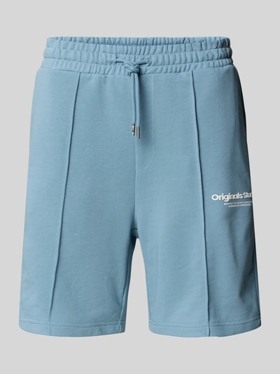 Jack & Jones Sweatshorts met labeldetail, model 'KANE' Petrol - 2