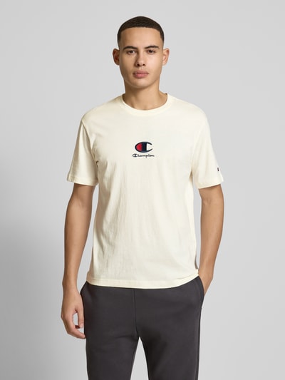 CHAMPION T-Shirt mit Label-Stitching Offwhite 4