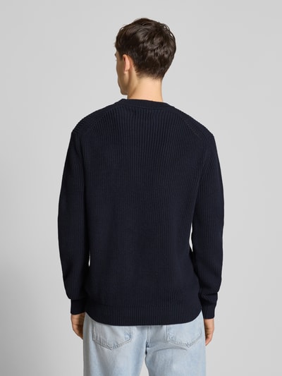 Replay Strickpullover mit gerippten Abschlüssen Marine 5