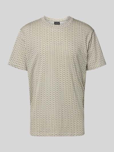 ARMANI EXCHANGE T-shirt met geribde ronde hals Taupe - 2