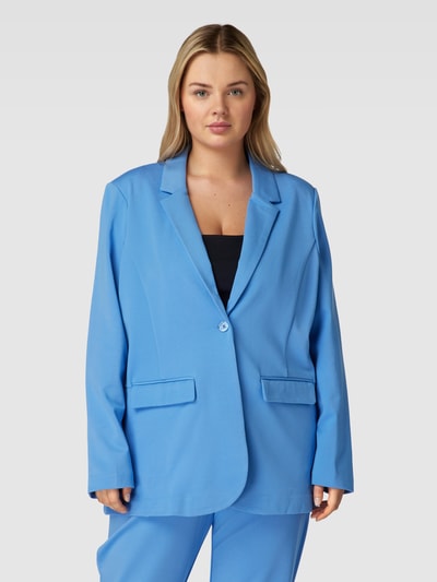 Fransa Plus PLUS SIZE blazer met klepzakken Koningsblauw - 4