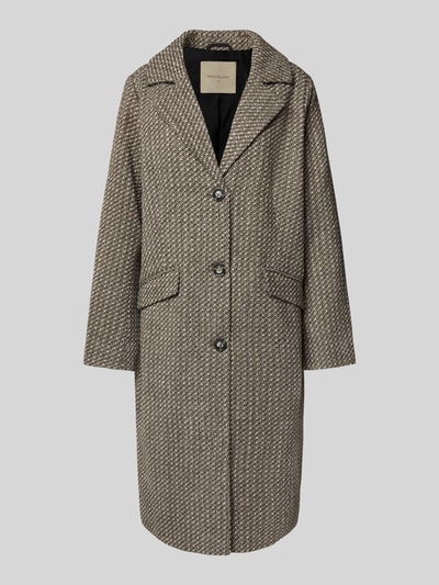 FREE/QUENT Płaszcz z kołnierzem z połami model ‘NADIM’ Jasnobrązowy melanż 2