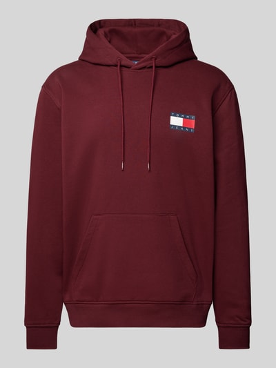 Tommy Jeans Hoodie met labelprint, model 'ESSENTIAL' Bordeaux - 2