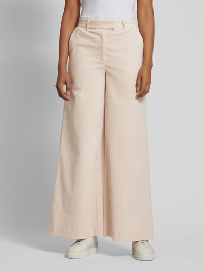 Stefanel Wide leg corduroy broek met riemlussen Offwhite - 4