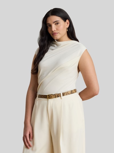 Lauren Ralph Lauren Top o kroju slim fit z wysoko zabudowanym kołnierzem Piaskowy 6