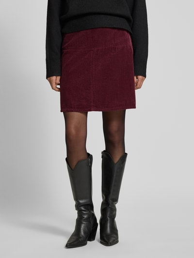 Christian Berg Woman Corduroy rok met deelnaad Kersenrood - 4