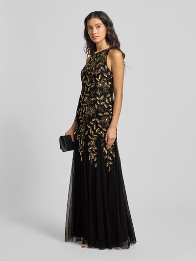 Adrianna Papell Abendkleid mit Pailletten und Ziersteinbesatz Black 1
