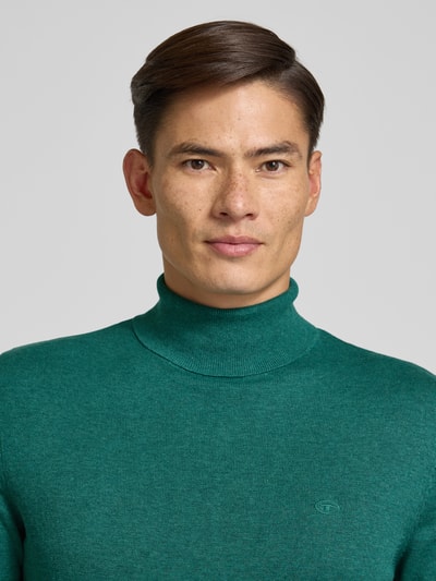 Tom Tailor Regular fit coltrui van puur katoen Smaragdgroen - 3