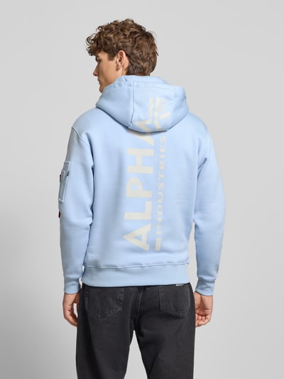 Alpha Industries Regular fit hoodie met logopatch Lichtblauw - 5