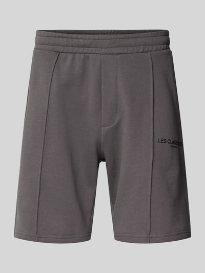 Only & Sons Regular Fit Sweatshorts mit fixierten Bügelfalten Dunkelgrau 2