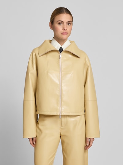 Nanushka Jacke mit Stehkragen Beige 4