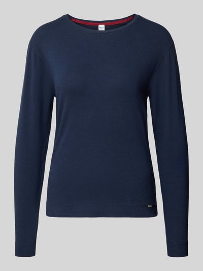 Skiny Shirt met lange mouwen en geribde ronde hals Donkerblauw - 2