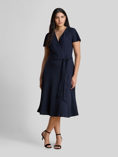 Lauren Ralph Lauren Taliowana sukienka casualowa z szyfonu Granatowy 6