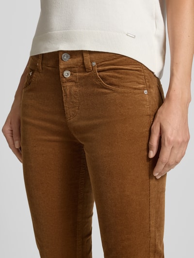 Marc O'Polo Boyfriend fit broek van fijne corduroy van katoenmix Camel - 3