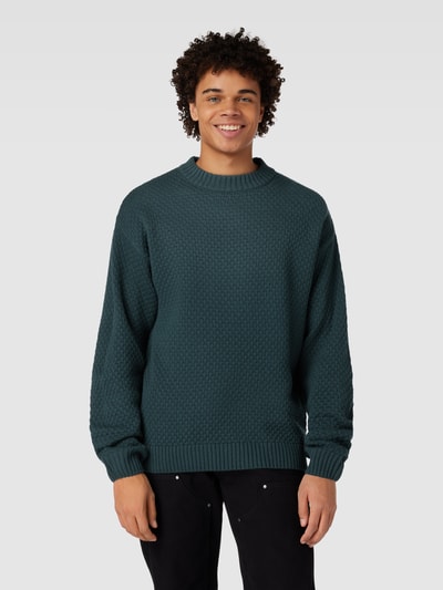 Jack & Jones Sweter z dzianiny z okrągłym dekoltem model ‘LAKEWOOD’ Ciemnozielony 4