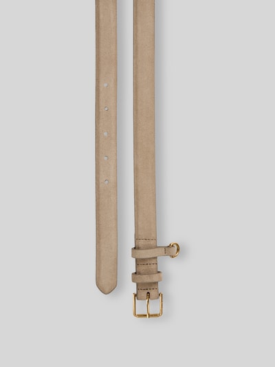 Marc O'Polo Gürtel aus Rindsvelours mit goldfarbener Schnalle Beige 2