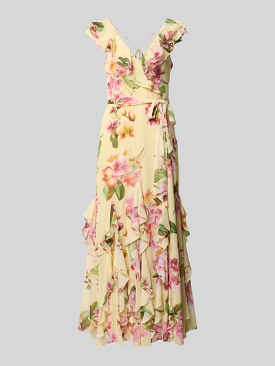 VM by Vera Mont Maxikleid mit Volants und Bindegürtel GELB 2