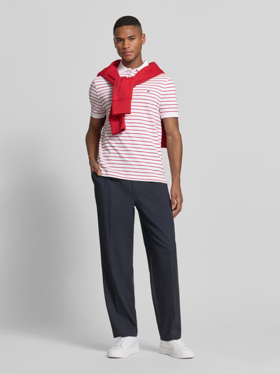 Tommy Hilfiger Regular Fit Poloshirt aus Baumwoll-Mix Rot Melange 1