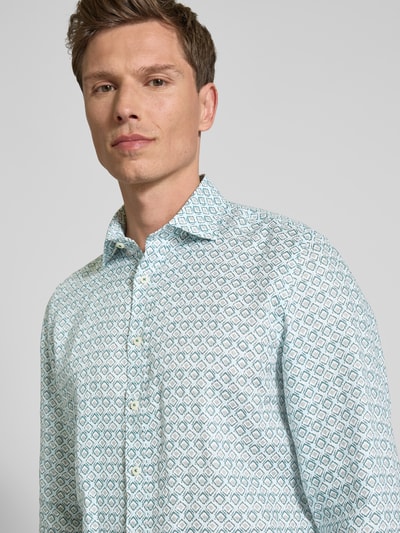 bugatti Regular Fit Leinenhemd mit Kentkragen Mint 3