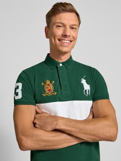 Polo Ralph Lauren Custom Slim Fit Poloshirt mit verdeckter Knopfleiste Dunkelgruen 3